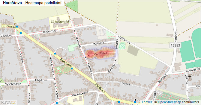 Haraštova - mapa podnikání