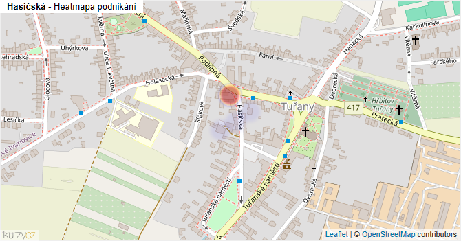 Hasičská - mapa podnikání