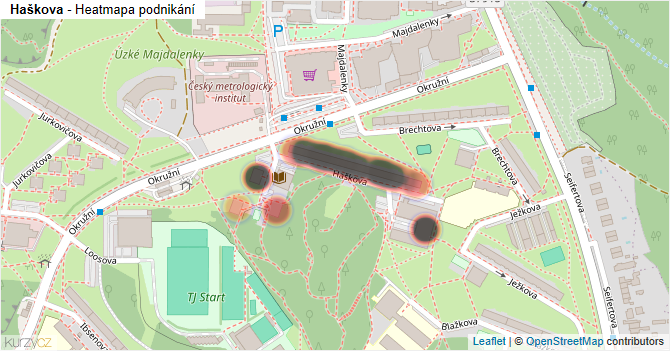 Haškova - mapa podnikání