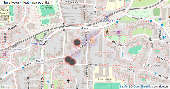 Havelkova - mapa podnikání