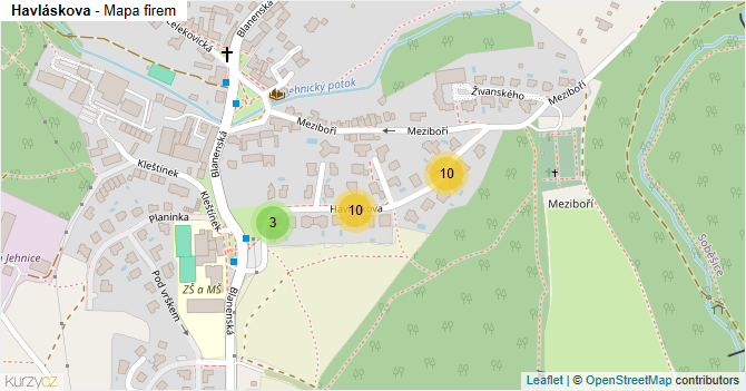 Havláskova - mapa firem