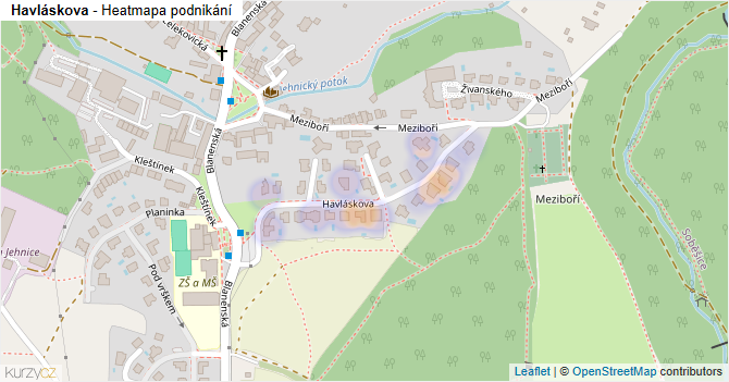 Havláskova - mapa podnikání