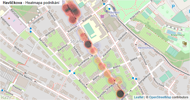 Havlíčkova - mapa podnikání
