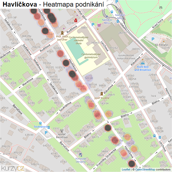 Mapa Havlíčkova - Firmy v ulici.