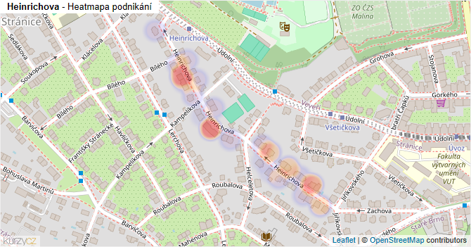 Heinrichova - mapa podnikání