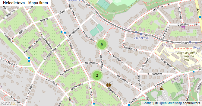 Helceletova - mapa firem