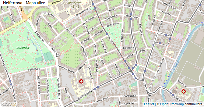 Helfertova - mapa ulice
