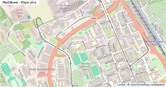 Herčíkova - mapa ulice