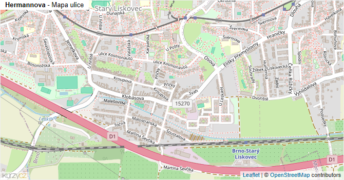 Hermannova - mapa ulice