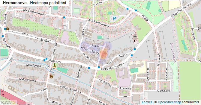 Hermannova - mapa podnikání