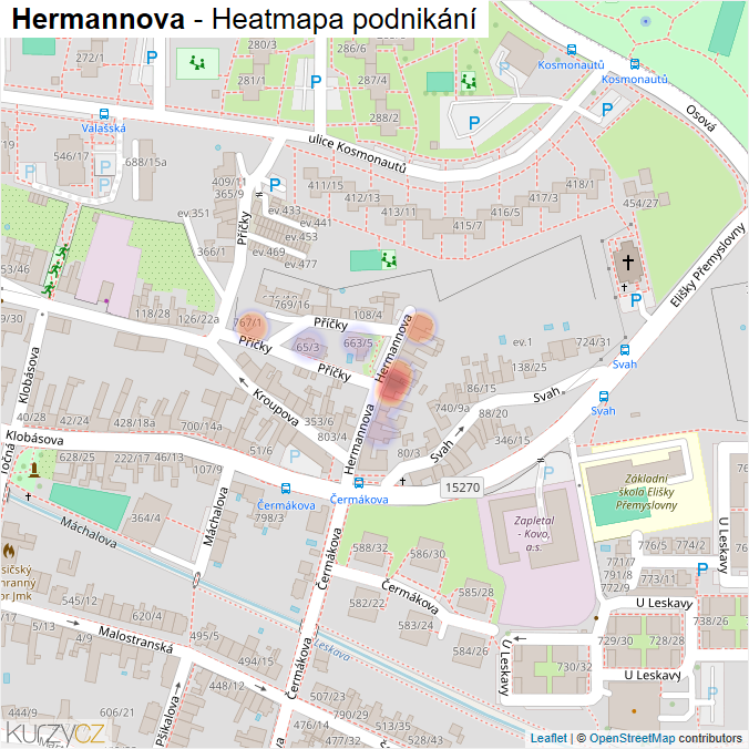 Mapa Hermannova - Firmy v ulici.