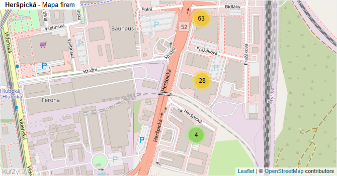 Heršpická - mapa firem