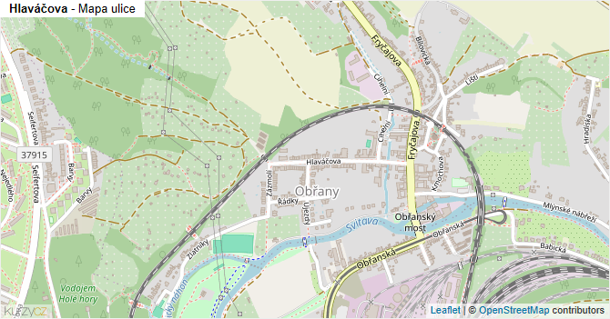 Hlaváčova - mapa ulice