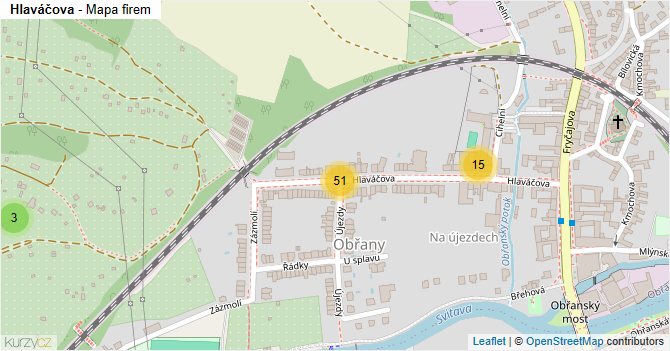 Hlaváčova - mapa firem