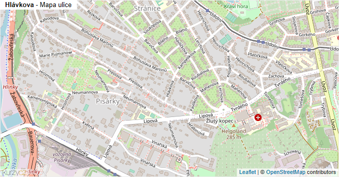 Hlávkova - mapa ulice