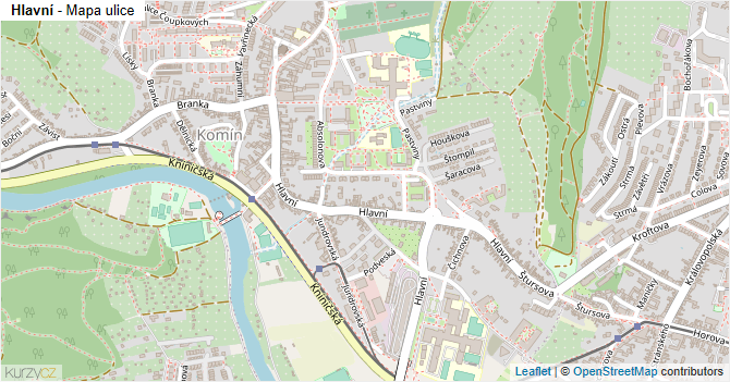 Hlavní - mapa ulice