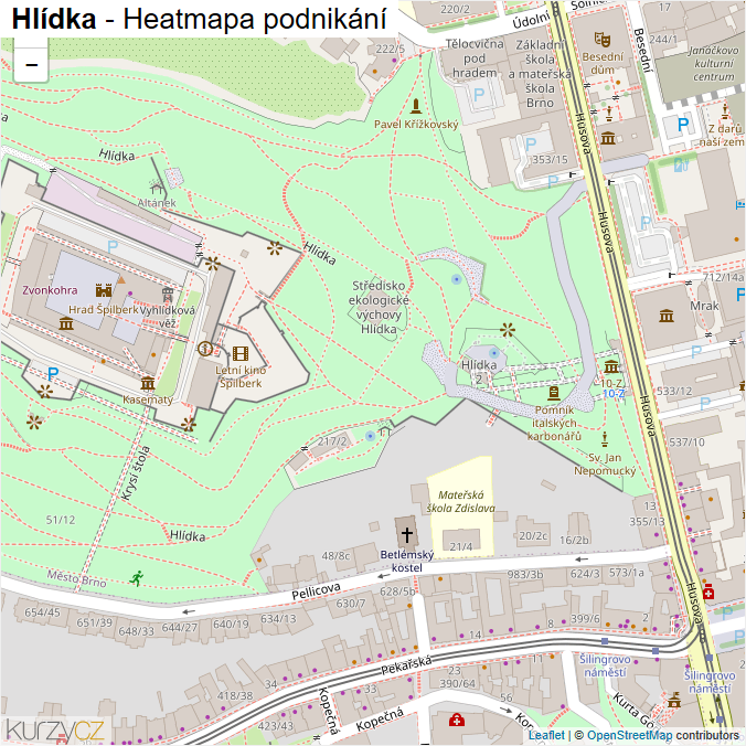 Mapa Hlídka - Firmy v ulici.