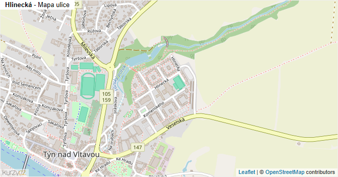 Hlinecká - mapa ulice