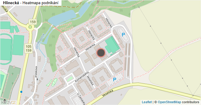 Hlinecká - mapa podnikání