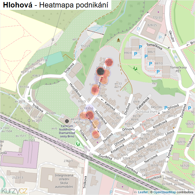 Mapa Hlohová - Firmy v ulici.