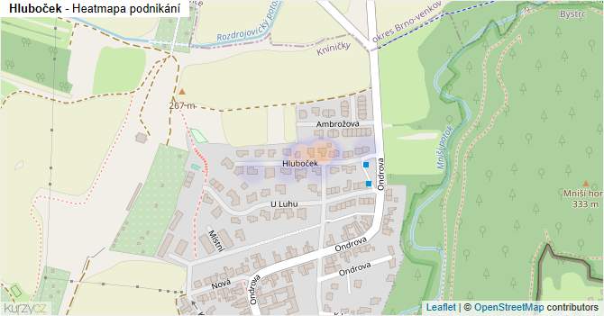 Hluboček - mapa podnikání