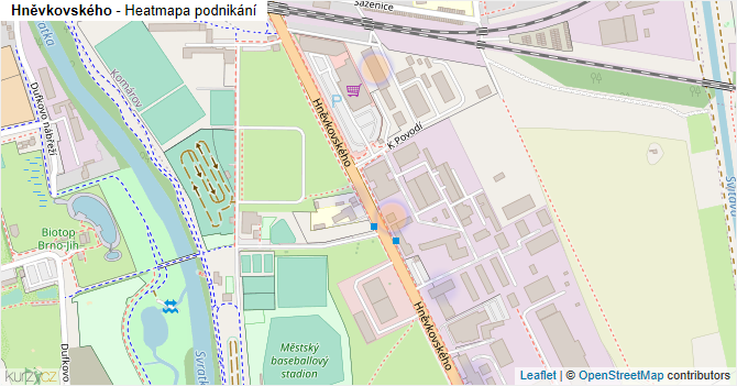 Hněvkovského - mapa ulice