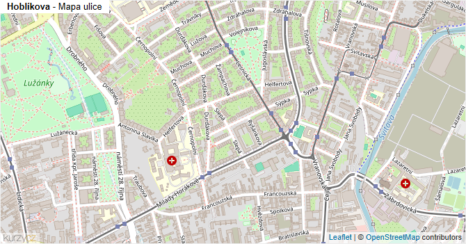 Hoblíkova - mapa ulice