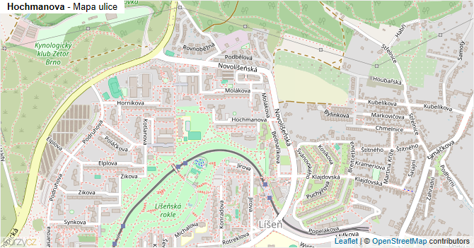 Hochmanova - mapa ulice