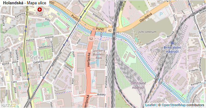 Holandská - mapa ulice