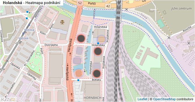 Holandská - mapa podnikání