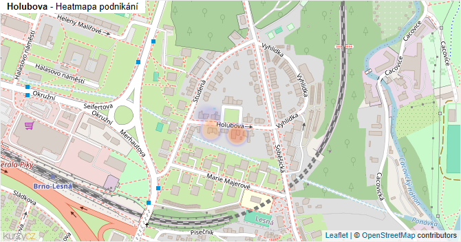 Holubova - mapa podnikání