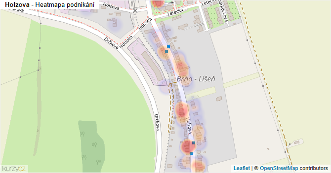 Holzova - mapa podnikání