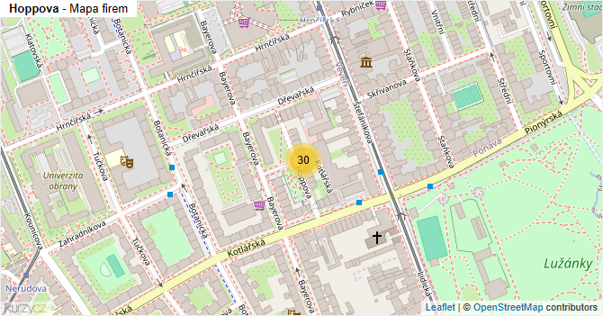 Hoppova - mapa firem