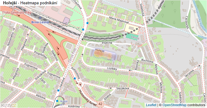 Hořejší - mapa podnikání