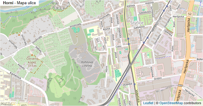 Horní - mapa ulice