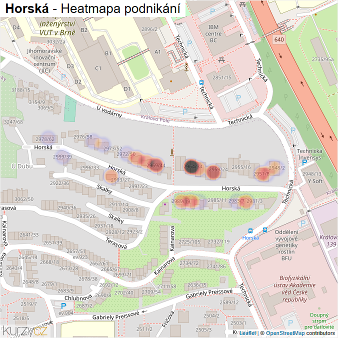 Mapa Horská - Firmy v ulici.