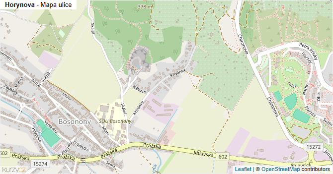 Horynova - mapa ulice