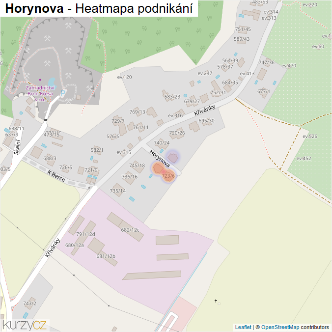 Mapa Horynova - Firmy v ulici.