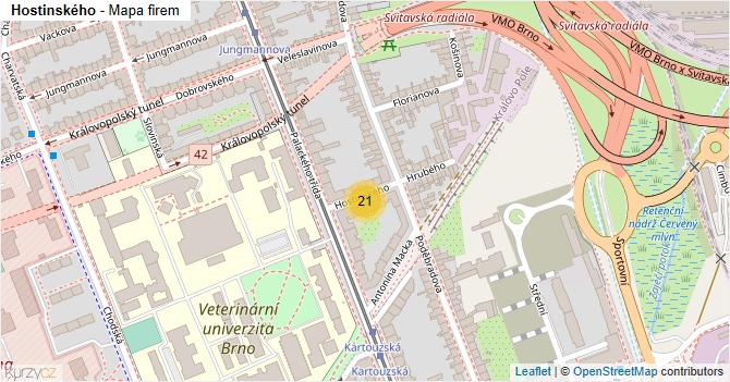 Hostinského - mapa firem