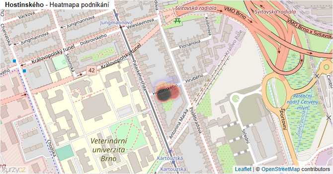 Hostinského - mapa podnikání