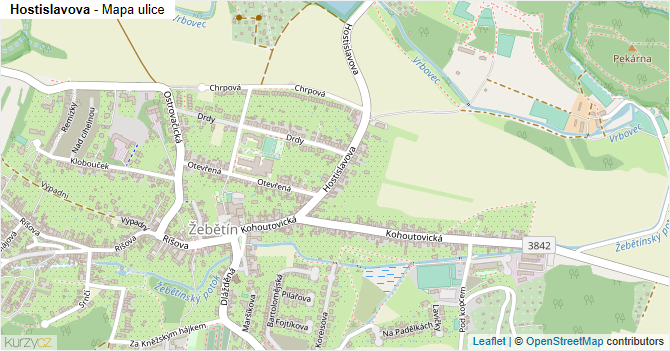 Hostislavova - mapa ulice