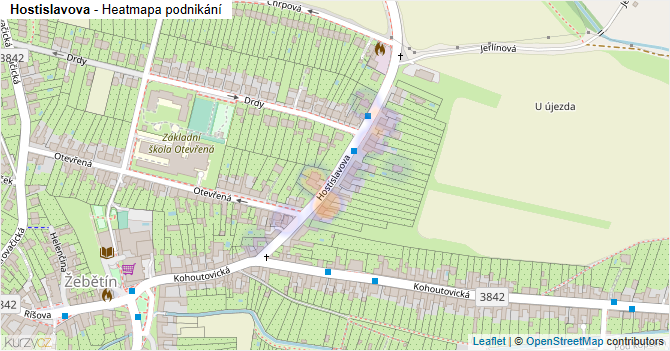 Hostislavova - mapa podnikání
