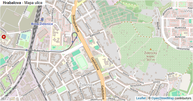 Hrabalova - mapa ulice