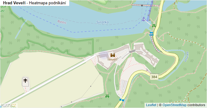 Hrad Veveří - mapa podnikání