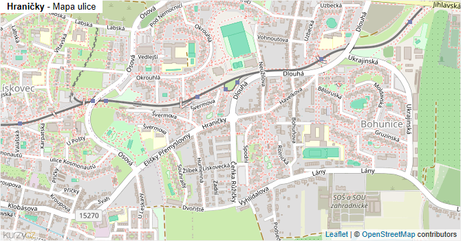 Hraničky - mapa ulice