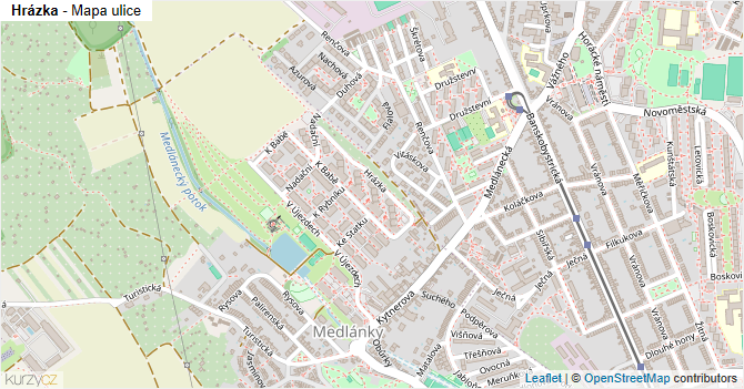 Hrázka - mapa ulice