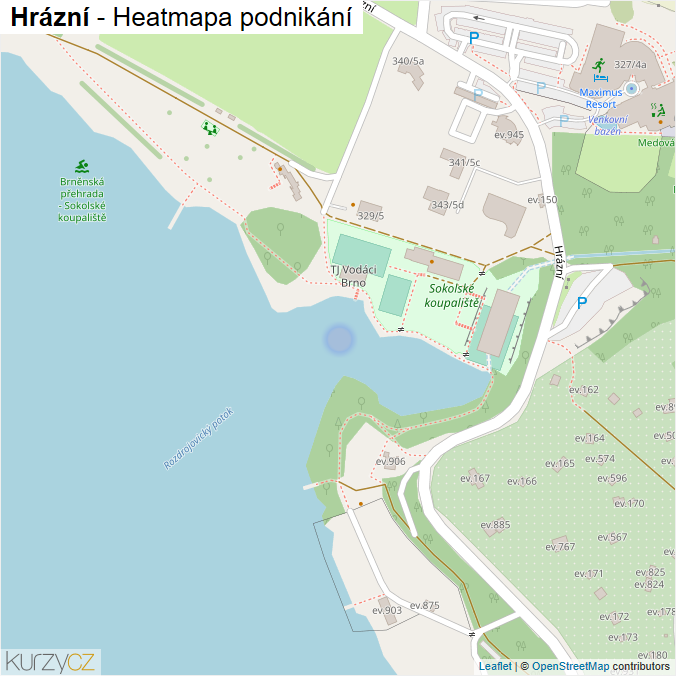 Mapa Hrázní - Firmy v ulici.