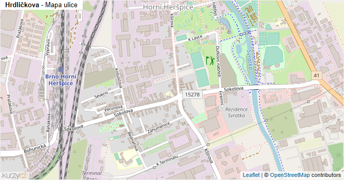 Hrdličkova - mapa ulice