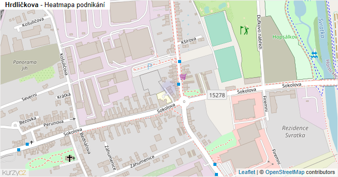Hrdličkova - mapa podnikání