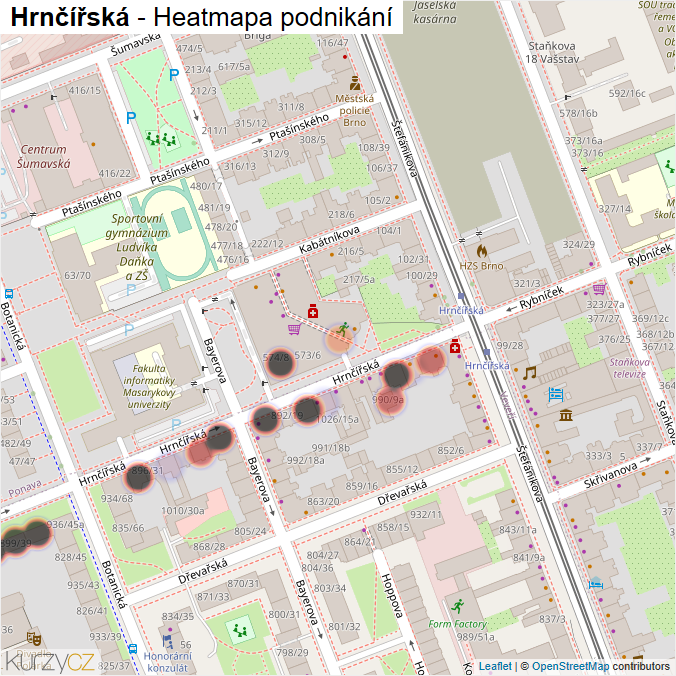 Mapa Hrnčířská - Firmy v ulici.